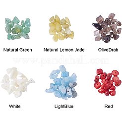 Perles de jade et d'aigue-marine au citron naturel et aventurine verte et perles de coquillage blanches&nbsp;G-PH0033-02