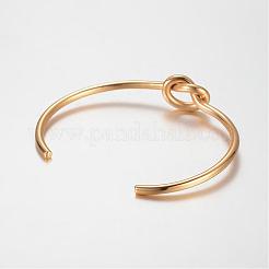 Уникальный дизайн браслетов-манжет из нержавеющей стали 304&nbsp;BJEW-K105-07G