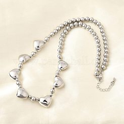 Латунные круглые бусины в форме сердца для женщин NJEW-D314-09G