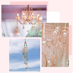 Прозрачные граненые шарообразные стеклянные подвески X-GR20X23MMY-1