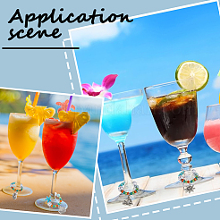 Подвески для бокалов для вина из синтетической бирюзы в виде морской звезды AJEW-SC0002-39