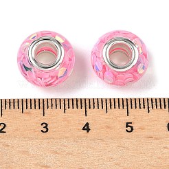 Прозрачные европейские бусины-рондель из смолы&nbsp;RESI-S023-17