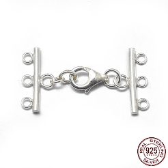 925スターリングシルバーカニカン  コー​​ドが終了すると  スタンプ925個付き  銀  34x18mm  穴：1.6mm&nbsp;STER-L057-002S