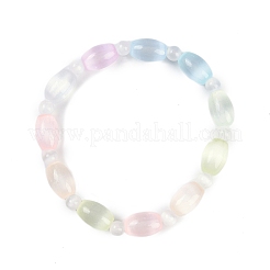 女性用天然セレナイトビーズストレッチブレスレット  グレードA  オーバル  カラフル  内径：2-1/4インチ（5.8cm）&nbsp;BJEW-F481-01A