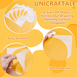 16 шт. 8 размера pp пластиковый выдолбленный рисунок трафареты шаблоны&nbsp;DIY-WH0699-92A