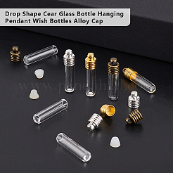 9 комплект 3-х цветных подвесок в виде длинных бутылок из прозрачного стекла&nbsp;FIND-GA0004-62