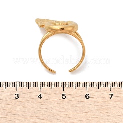 Улитка 304 нержавеющая сталь открытые манжеты кольца для женщин RJEW-Q007-03G