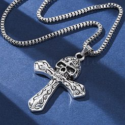 Ожерелья с подвесками в стиле викингов из цинкового сплава в тибетском стиле NJEW-Z062-01AS-01