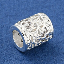 Реечное покрытие латунь микро паве прозрачный кубический цирконий европейские бусины&nbsp;KK-L215-206S