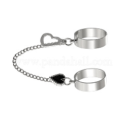 Эмалевые кольца-цепочки с сердечками из сплава FS-WG15957-01