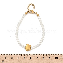 Пластиковые браслеты из искусственного жемчуга для женщин&nbsp;BJEW-M056-12G