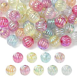 50шт УФ-покрытие Радужные переливающиеся акриловые бусины PACR-CJ0001-28