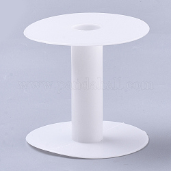 Kunststoffspule, weiß, Rad, Spulen: 24 mm Durchmesser, 88 mm hoch, Backplane: 93mm Durchmesser, 2 mm dick