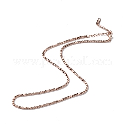Placage ionique (ip) 304 collier de chaîne en acier inoxydable pour hommes femmes, or rose, 15.98 pouce (40.6 cm)
