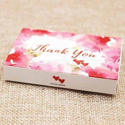 Kraft Paper Boxes and Earring Jewelry Display Cards, Packaging Boxes, with Word Thank You and Heart Pattern, White, Folded Box Size: 7.3x5.4x1.2cm, Display Card: 6.5x5x0.05cm