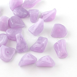 Chip Imitation Gemstone Acrylic Beads, Lilac, 19~28x14~19x6~13mm, Hole: 2mm, about 310pcs/500g