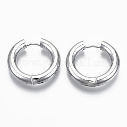 Латунные английском замке Серьги-кольца, кольцо, без никеля , Реальная платина, 28x5 мм, штифты : 1 мм