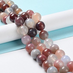 Natural YanYuan Agate Beads Strands, Round, 10mm, Hole: 1mm, about 40pcs/strand, 16.02 inch(40.7cm)