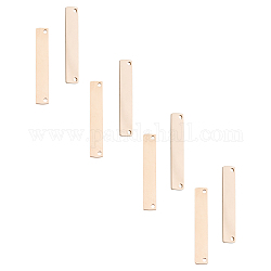 Unicraftale Stainless Steel Pendants, Rectangle, Cut And Polished, Rose Gold, 35x6x1.5mm, Hole: 1.65mm, 10pcs/box