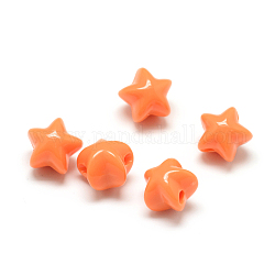 Opaque Acrylic Beads, Star, Coral, 11x11.5x10mm, Hole: 2.5mm, about 860pcs/500g