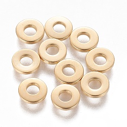 Intercalaire perles en 201 acier inoxydable, donut, or, 6.5x1mm, Trou: 2.5mm