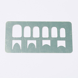 Moldes de placas de acero, herramientas de impresión de uñas, hueco, Rectángulo, patrón mixto, color acero inoxidable, 120x60mm