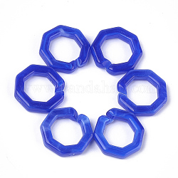 Acrylic Linking Rings, Quick Link Connectors, For Jewelry Chains Making, Imitation Gemstone Style, Octagon, Blue, 25.5x25.5x5.5mm, Hole: 16x16mm, about: 250pcs/500g