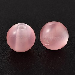 Abalorios de resina, abalorios del ojo de gato de imitación, redondo, rosa, aproximamente 8 mm de diámetro, agujero 2 mm