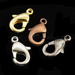 Brass Lobster Claw Clasps, Mixed Color, 12x6.5x3mm