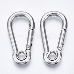 304 Stainless Steel Rock Climbing Carabiners, Key Clasps, Stainless Steel Color, 51x25x5mm, Hole: 6mm