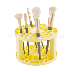 Пластиковые подставки для хранения косметических кистей, для держателя кистей для макияжа, колонка, желтые, 14.3x9.3 см
