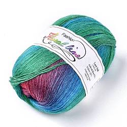 Fil à tricoter en laine, segment teint, fil au crochet, colorées, 1 mm, environ 400 m/rouleau
