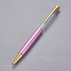 Bolígrafos creativos de tubo vacío, con recambio de bolígrafo de tinta negra en el interior, for diy glitter epoxy resin crystal ballpoint pen herbarium pen making, dorado, rosa perla, 140x10mm