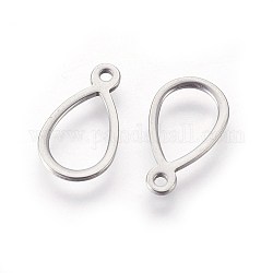 304 Stainless Steel Open Pendants,, Stainless Steel Color, 12x7x0.8mm, Hole: 1mm