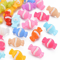 Пластиковые кнопки 1-отверстие, конфеты, разноцветные, 11x19.5x8.5 мм, отверстие : 2 мм