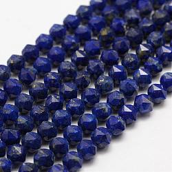 Chapelets de perles en lapis-lazuli naturel, Grade a, facette, ronde, 6~6.5mm, Trou: 1mm, Environ 66 pcs/chapelet, 14.5~14.7 pouce (37~37.5 cm)