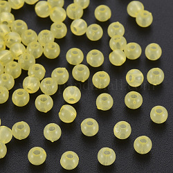 Imitation acrylique gelée coupelles, ronde, jaune, 4x3mm, Trou: 1.6mm, environ 15000 pcs/500 g