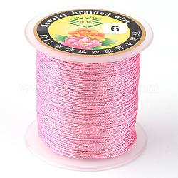 Hilo metálico redondo, hilo de bordar, 6 capa, color de rosa caliente, 0.6mm, alrededor de 87.48 yarda (80 m) / rollo