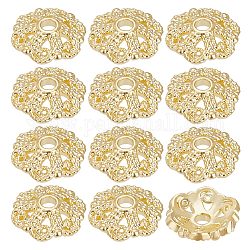 Beebeecraft 100Pcs/Box Spacer Beads Caps 14K Gold Plated Brass Filigree Bead Caps 6-Petal Flower End Caps for Bracelet Necklace DIY Jewelry Making Crafts Supplies