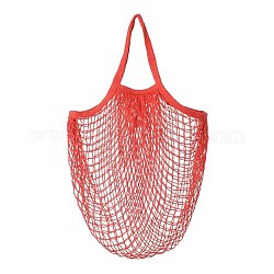 Sacchetti della spesa portatili in rete di cotone, borsa per la spesa in rete riutilizzabile, rosso, 48.05cm, borsa: 38x36x1 cm.