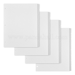 SUPERFINDINGS 8 Sheets 3-Holes Plastic Binder Dividers 27.9x22.8cm Rectangle Notebook Index Dividers with Tabs WhiteSmoke Refillable Frosted Binder Dividers for School Office