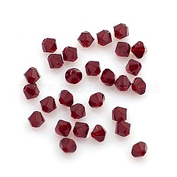 Austrian Crystal Beads, 5301, Faceted Bicone, 208_Siam, 4x4mm, Hole: 4mm