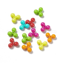 Perla acrilica opaca, tre perline, colore misto, 14x15x6.5mm, Foro: 1.6 mm, 870pcs/500g