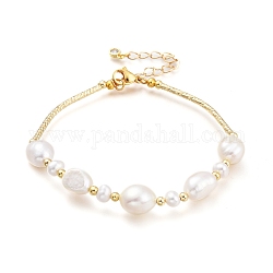 Perlen Perlen Armbänder, mit Messing-Zirkonia-Charms, Karabinerverschlüsse, Panzerketten, Messing Perlen, golden, 7-5/8 Zoll (19.5 cm)