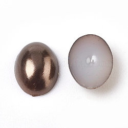 Cabujones de perlas de imitación de plástico ABS, oval, coco marrón, 8x6x2mm, aproximamente 5000 unidades / bolsa