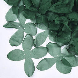 Tissu organza, pour la fabrication de bijoux de bricolage, fleur, verte, 140~150x100~130mm, Trou: 2mm