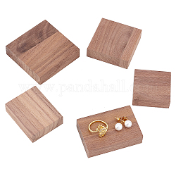 Pandahall elite 10 pièces 5 styles présentoirs de collier en bois de pêche noir, carrée, tan, 4~6.2x4.05~6.1x1.5~1.55 cm