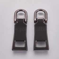 Zipper Puller aus Aluminium, Bekleidungszubehör, Metallgrau, 38 mm, Bohrung: 6.5x8 mm