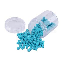 Opaque Colors Glass Seed Beads, Round Hole, Cube, Dodger Blue, 3~7x3x3mm, Hole: 0.5mm, about 400pcs/box