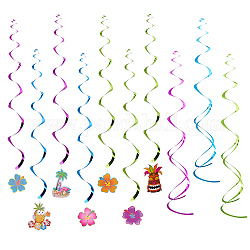 Spirale pvc ornements fête scène mise en page, décor de fête de mariage, fournitures d'anniversaire, feuille tourbillonne bannière plafond suspendu, couleur mixte, 135~150mm, 30 pièces / kit